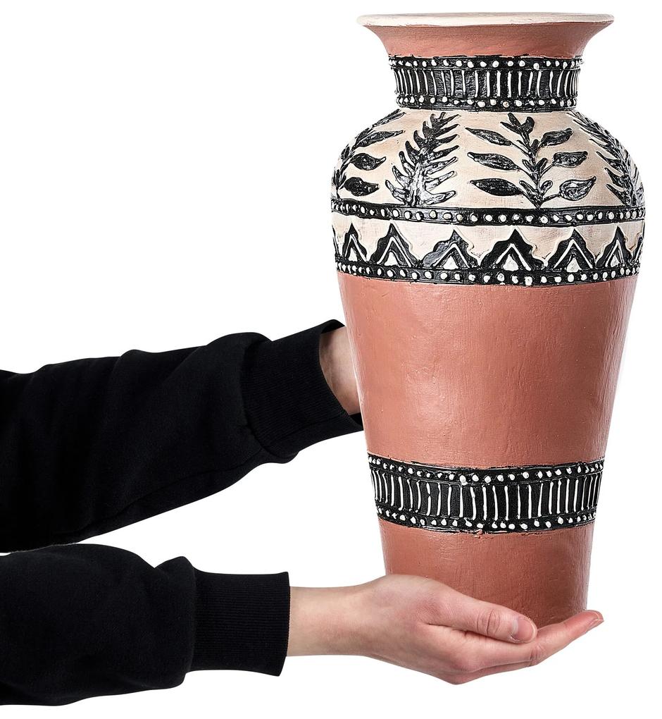 Terakota Dekoratívna váza 40 Hnedá Čierna SIAK Beliani