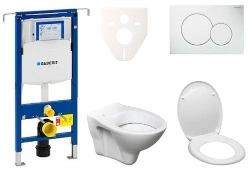 Cenovo zvýhodnený závesný WC set Geberit do ľahkých stien / predstenová montáž + WC Ceramia S-Line Pro 111.355.00.5ND1
