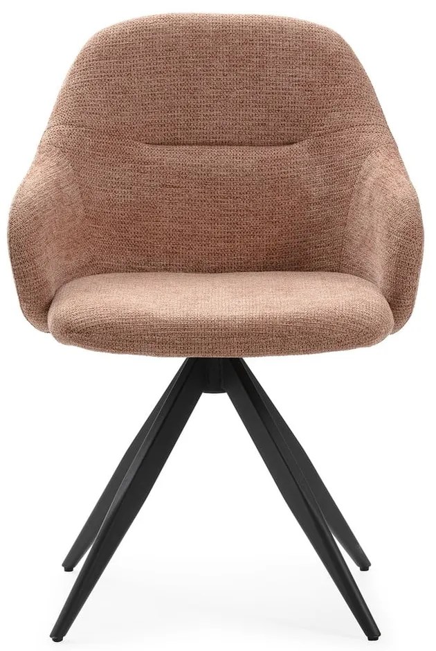 Svetlohnedé čalúnené jedálenské kreslá v súprave s podrúčkami 2 ks Tamara – Marckeric