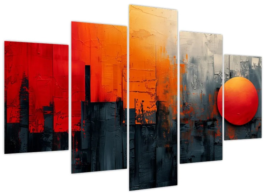 Obraz - Abstraktná maľba mesta (150x105 cm)