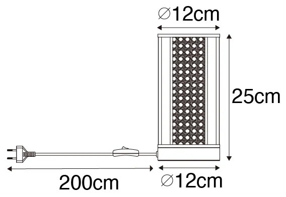 Orientálna stolná lampa biela s ratanom 12 cm - Akira