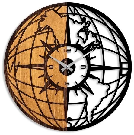 Nástenné hodiny pr. 56 cm 1xAA drevo/kov