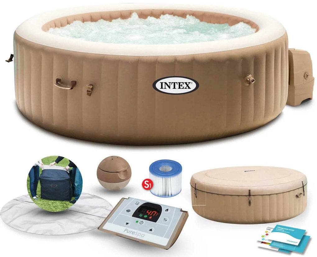 Intex Nafukovacia hydromasážna jacuzzi 196x71 cm, 4 osoby, prémiové príslušenstvo - INTEX 28426