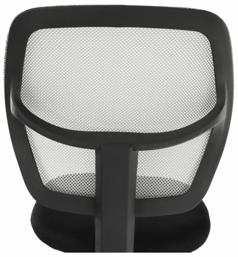 Detská otočná stolička na kolieskach MESH – plast, bez podrúčok, šedá / čierna
