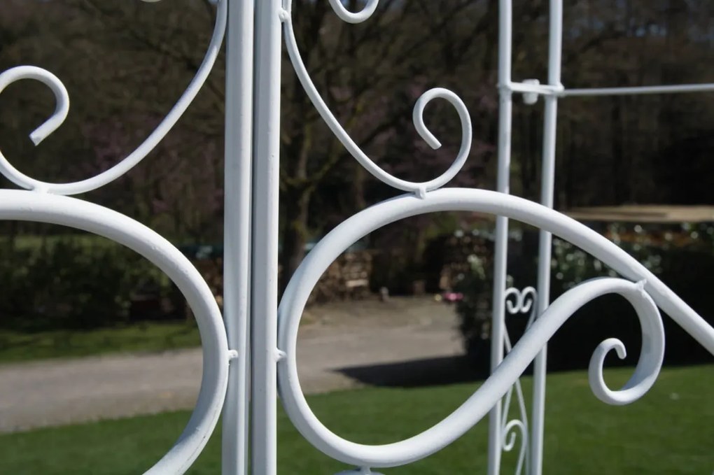 Oblúk na ruže Mel s bránkou - Biela