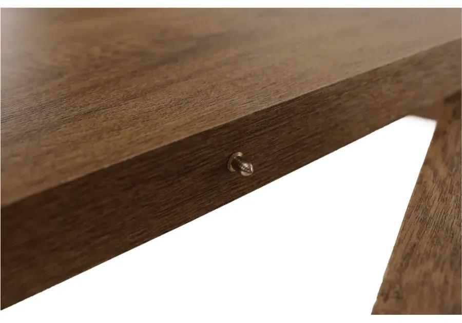 Jedálenský stôl, rozkladací, dub lefkas tmavý, 160-203x90 cm, MONTANA STW