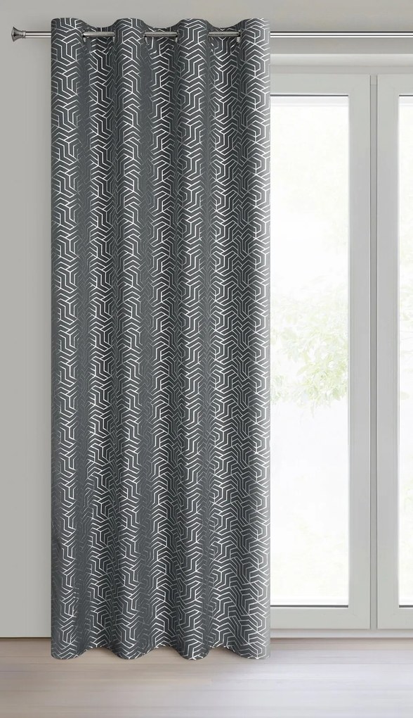 ZÁVES NA KRÚŽKOCH SEMI 140X250 CM VZOROVANÁ