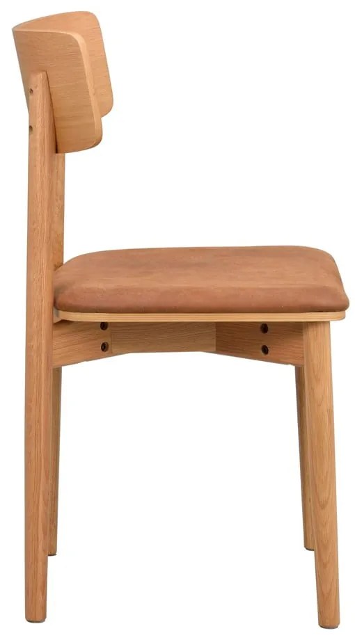 Jedálenská stolička z imitácie kože v koňakovohnedo-prírodnej farbe v súprave 2 ks Wolcott – Rowico