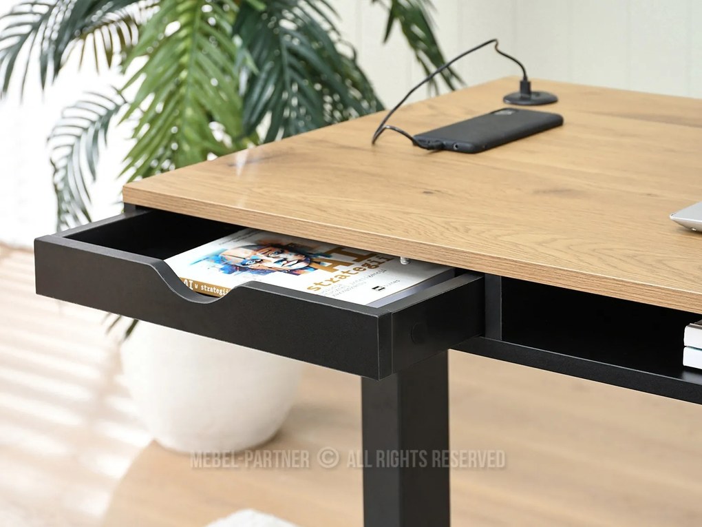 PC stolík Osto 140 (dub čierny + čierna). Akcia -18%. Vlastná spoľahlivá doprava až k Vám domov. 1109839