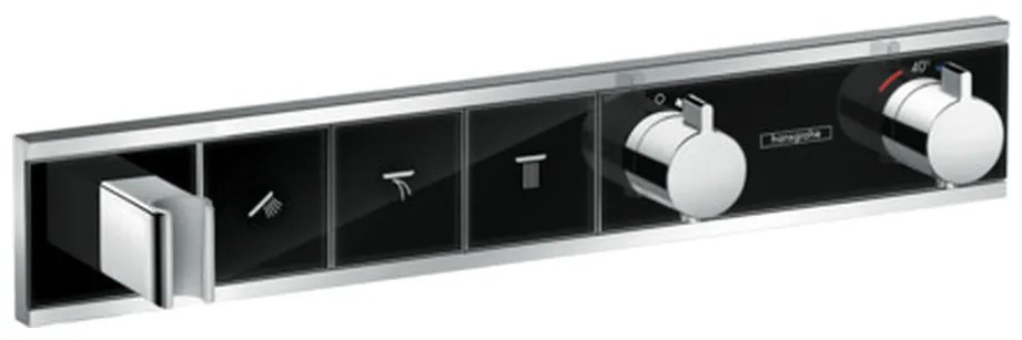Hansgrohe RainSelect, termostatická sprchová batéria pod omietku, na 3 výstupy, čierna/chrómová, HAN-15356600