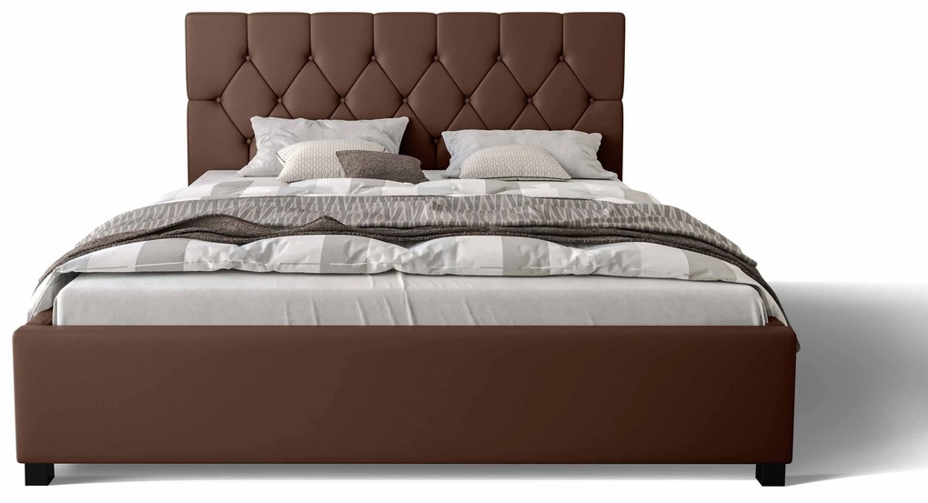 Manželská posteľ 180 cm Sylvie (hnedá) (s roštom a úložným priestorom). Vlastná spoľahlivá doprava až k Vám domov. 1047160
