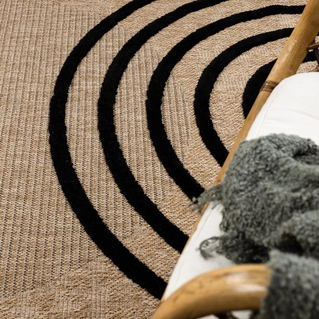 Dywany Łuszczów, Kusový koberec Spark 0688 beige/black, 160x220, béžová, chodba / predsieň