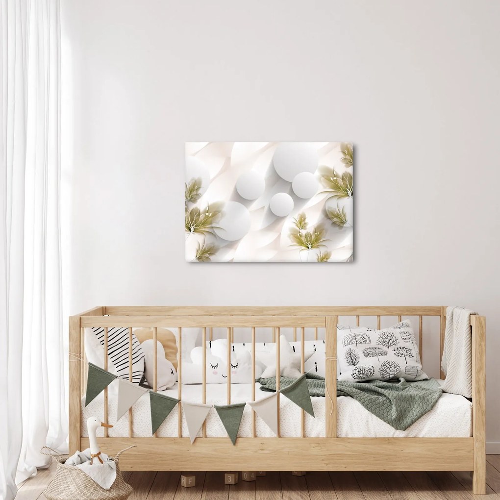 Obraz - 3D kruhy s kvetinami (70x50 cm)