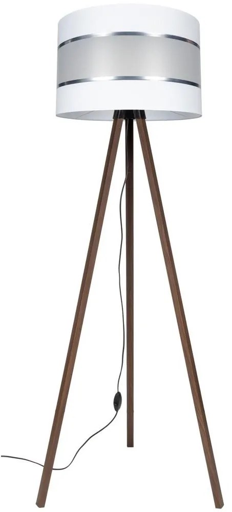 Stojacia lampa CORAL 1xE27/60W/230V hnedá/biela/chróm