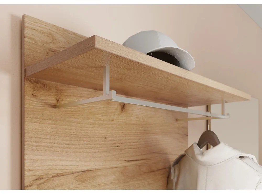 Vešiakový panel v dekore duba v prírodnej farbe Aledo – Germania