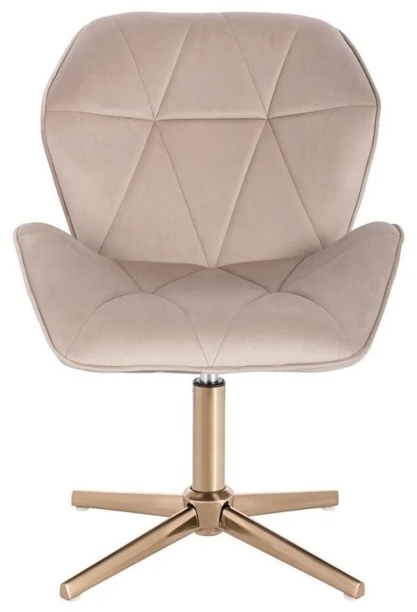 LuxuryForm DESIGN Stolička MILANO MAX VELUR na zlatom kríži - latte
