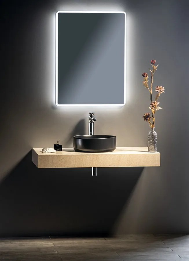 Sapho Sapho, INFINITY OVAL keramické umývadlo na dosku, 55x36 cm, Ivory, 10NF65055-2K