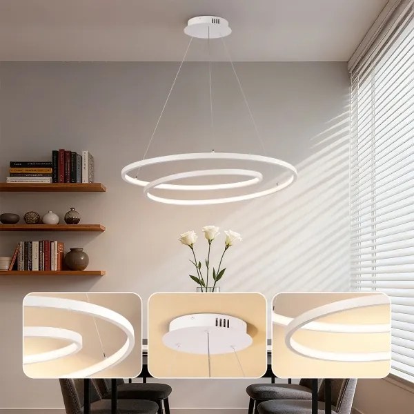 Brilagi-LED Stmievateľný luster na lanku TWISTER LED/105W/230V pr. 100 cm biela+DO