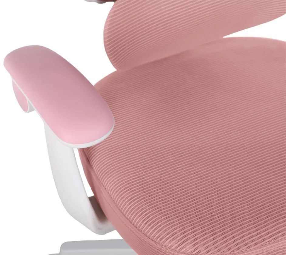 Detská otočná stolička Neoseat JUNI 009 s podnožou — látka, ružová