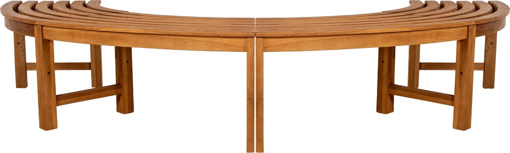 Lavica Male 250 cm polkruhová bez operadla - teak