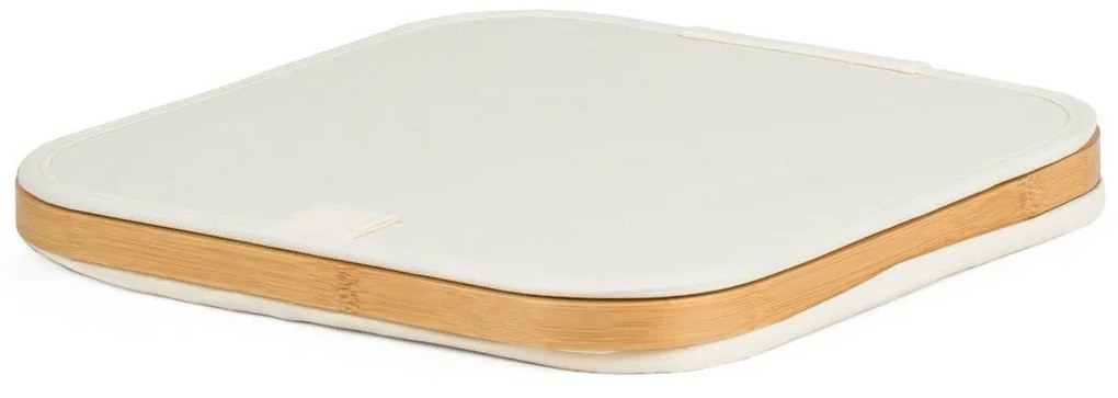 Úložný box G21 30 x 30 x 15 cm, bambusový s vekom, béžový