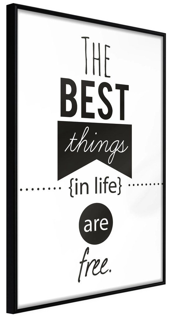 Artgeist Plagát - The Best Things in Life Are Free [Poster] Veľkosť: 20x30, Verzia: Zlatý rám s passe-partout