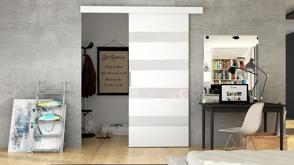 Interiérové ​​posuvné dvere Melanie 80 V, Farby: choco / čierny lacobel