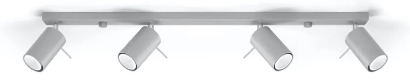 Bodové svietidlo Ring, 4x sivé kovové tienidlo, (možnosť polohovania)