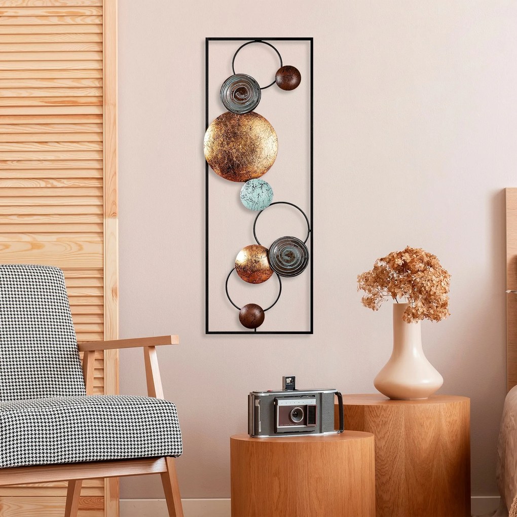 Nástenná kovová dekorácia Štruktúrovaná 8 viacfarebná