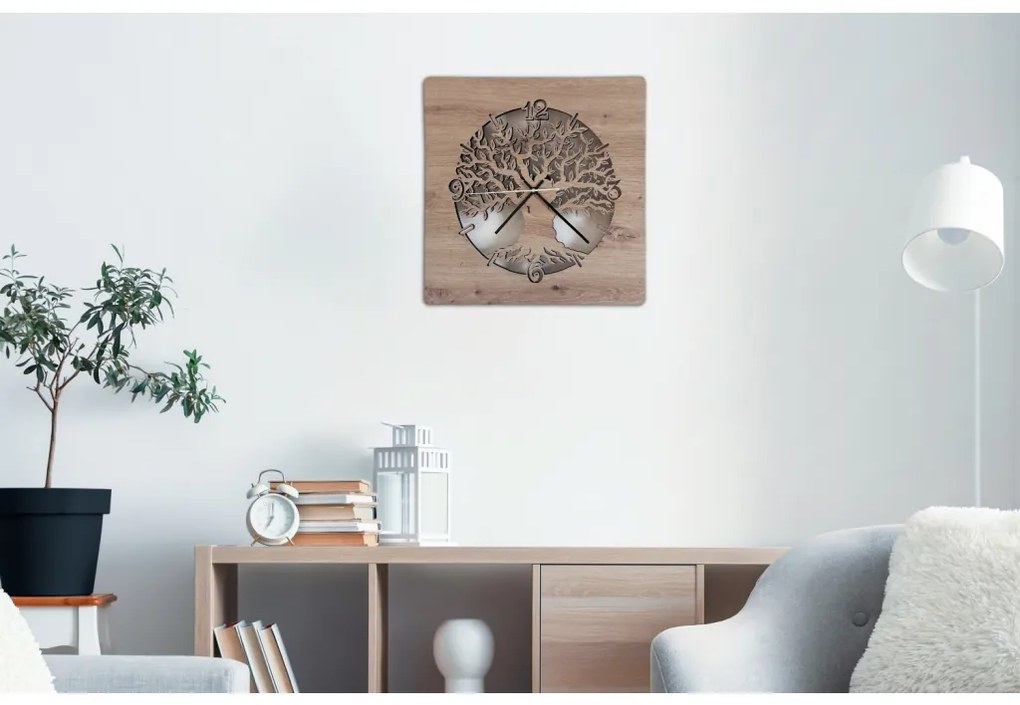 Svietiace hodiny na stenu Strom