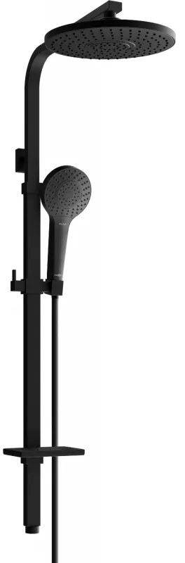 Mexen sprchový set Q05 s hornou hlavicou Circle, čierna, 798050595-70