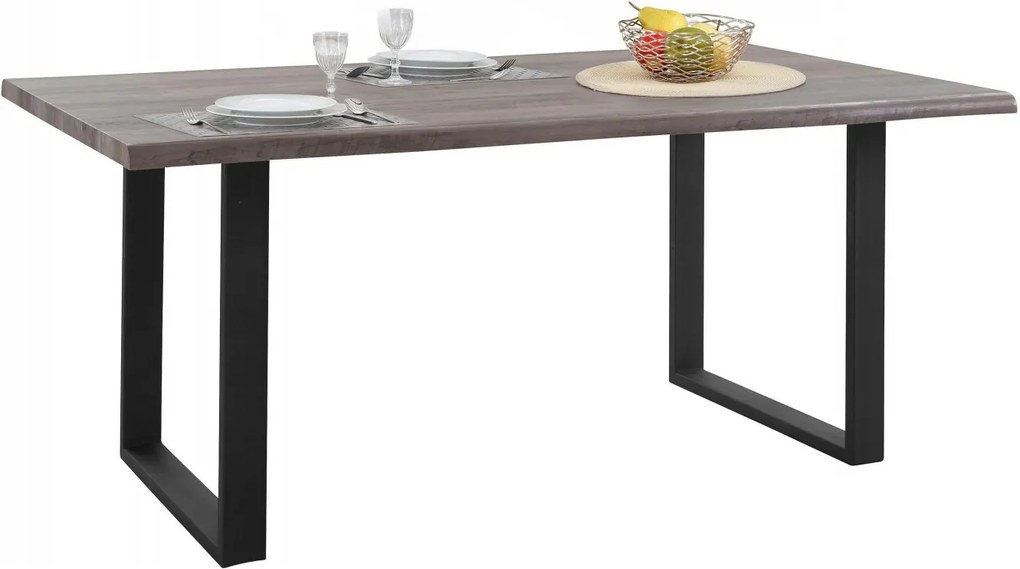 Jedálenský stôl Sinc, 180 cm, sivá/čierna