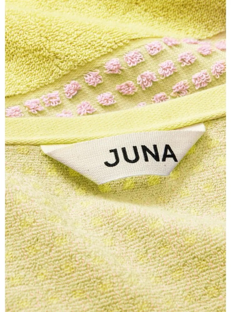 Žltý/ružový froté uterák z Bio bavlny 50x100 cm Check – JUNA