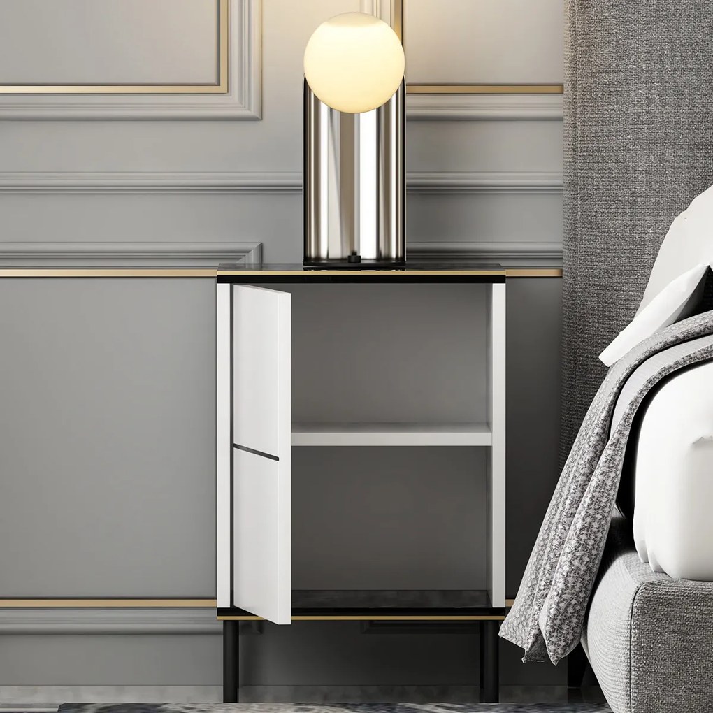 Nočný stolík Imaj White Marble