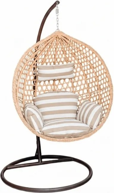 Svetlohnedé závesné kreslo TROPIKAL so stojanom