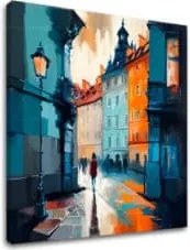 Dizajnová dekorácia na plátne Praha v srdci Európy