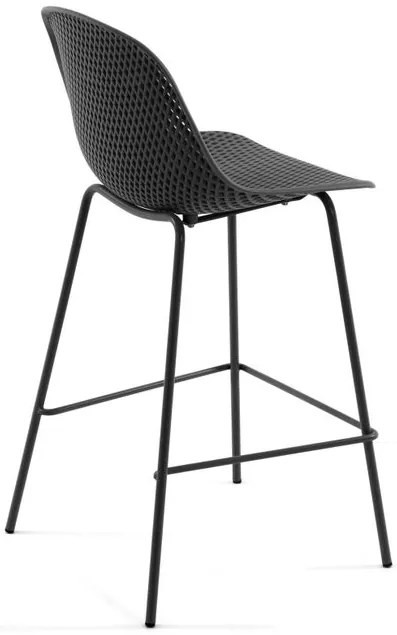 Barová stolička QUIDO antracitový plast, kovové nohy