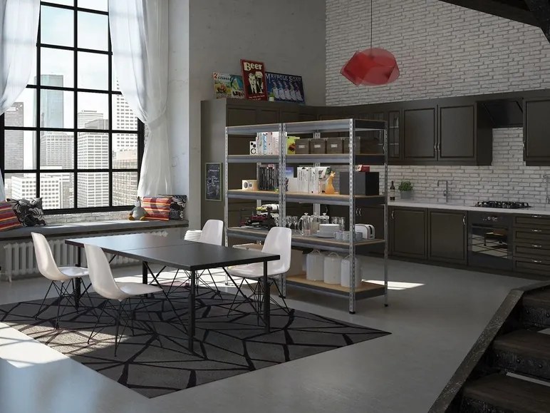 AR SHELVING Pozinkovaný regál s 5 policami Rivet, 180 x 90 x 45 cm (100242149)