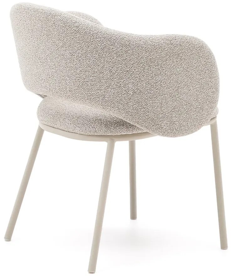 Slonovinové čalúnené jedálenské kreslo Maina – Kave Home