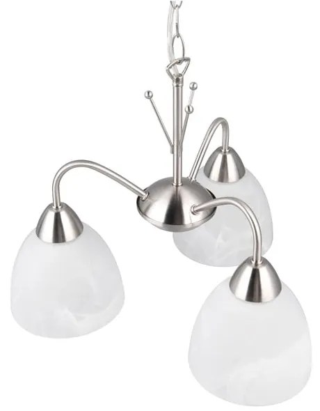 Závesné svietidlo so skleneným tienidlom v bielo-striebornej farbe ø 43 cm Dobby – Trio