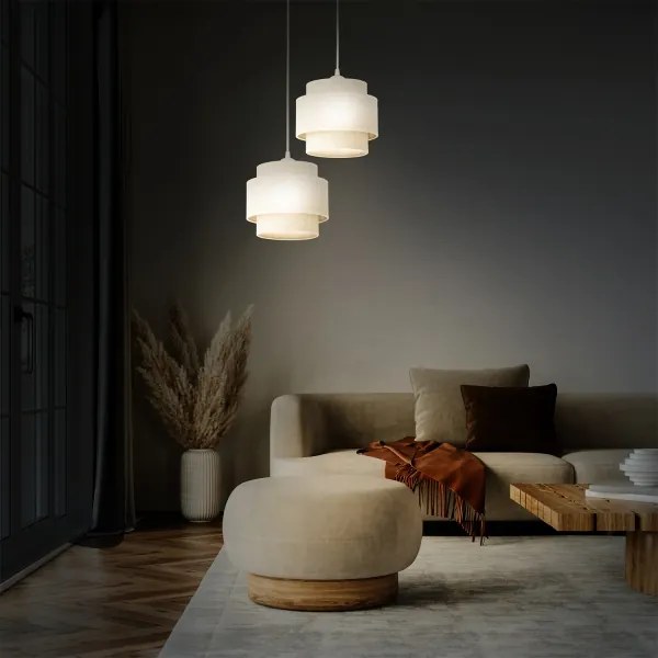 Luster na kábli BOHO 2xE27/60W/230V biela