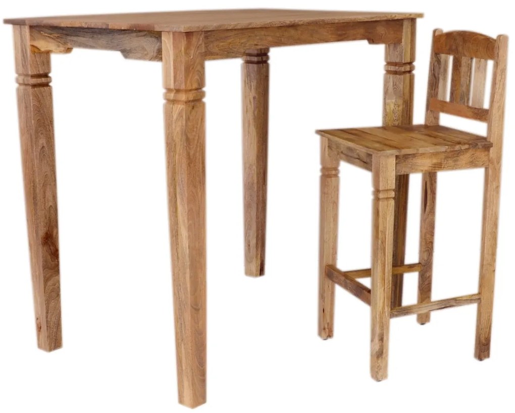 furniture-nabytek.cz - Barový jedálenský stôl z masívu mango 120x110x80