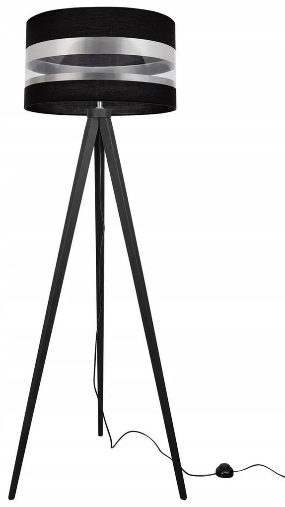 Stojacia lampa Intense Chrome, 1x textilné tienidlo (výber zo 6 farieb), (výber z 5 farieb konštrukcie), (fi 35cm)