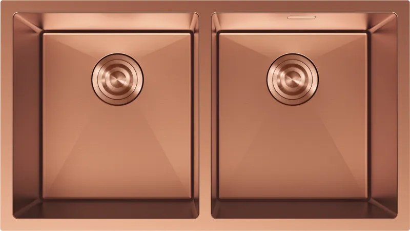 Mexen Binox, 2-komorový nerezový drez 800 x 450 mm, brúsená meď, 6421802000-65
