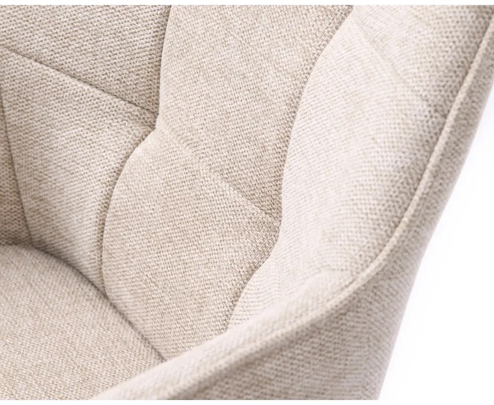 Béžové čalúnené jedálenské kreslo s podrúčkami Nolan – Unique Furniture