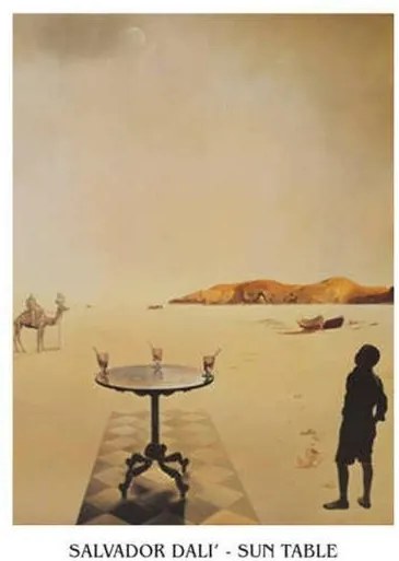 Umelecká tlač Salvador Dali - Sun Table, Salvador Dalí, (50 x 70 cm)