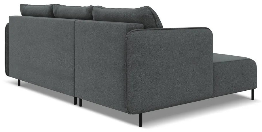 Tmavosivá rozkladacia/s úložným priestorom rohová pohovka (ľavý roh) Luana – Makamii