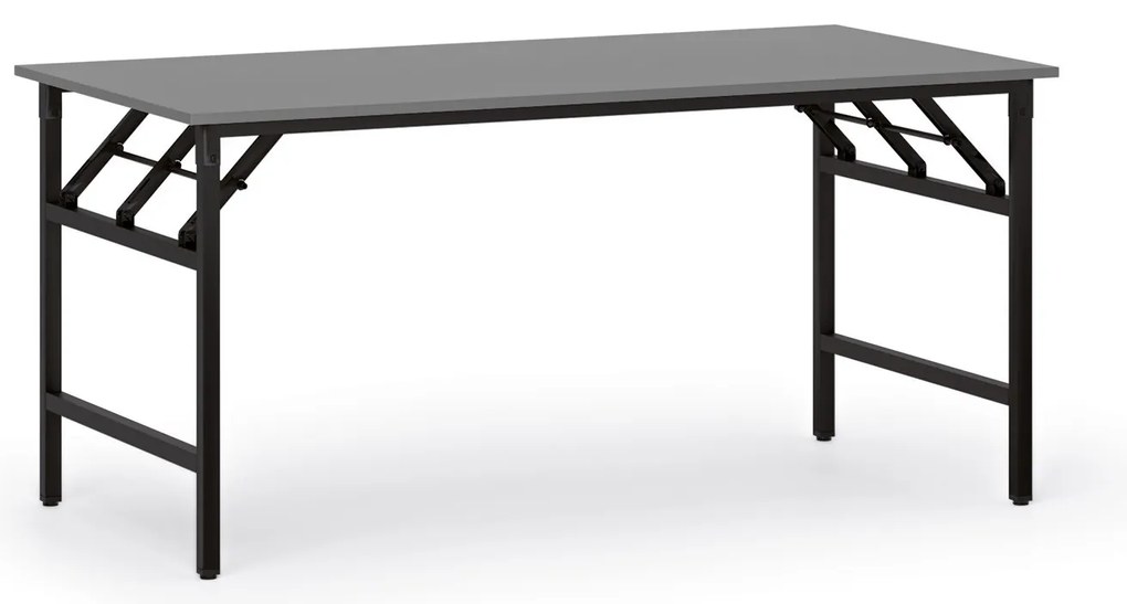 Konferenčný stôl FAST READY, 160x80 cm, čierna podnož, grafit