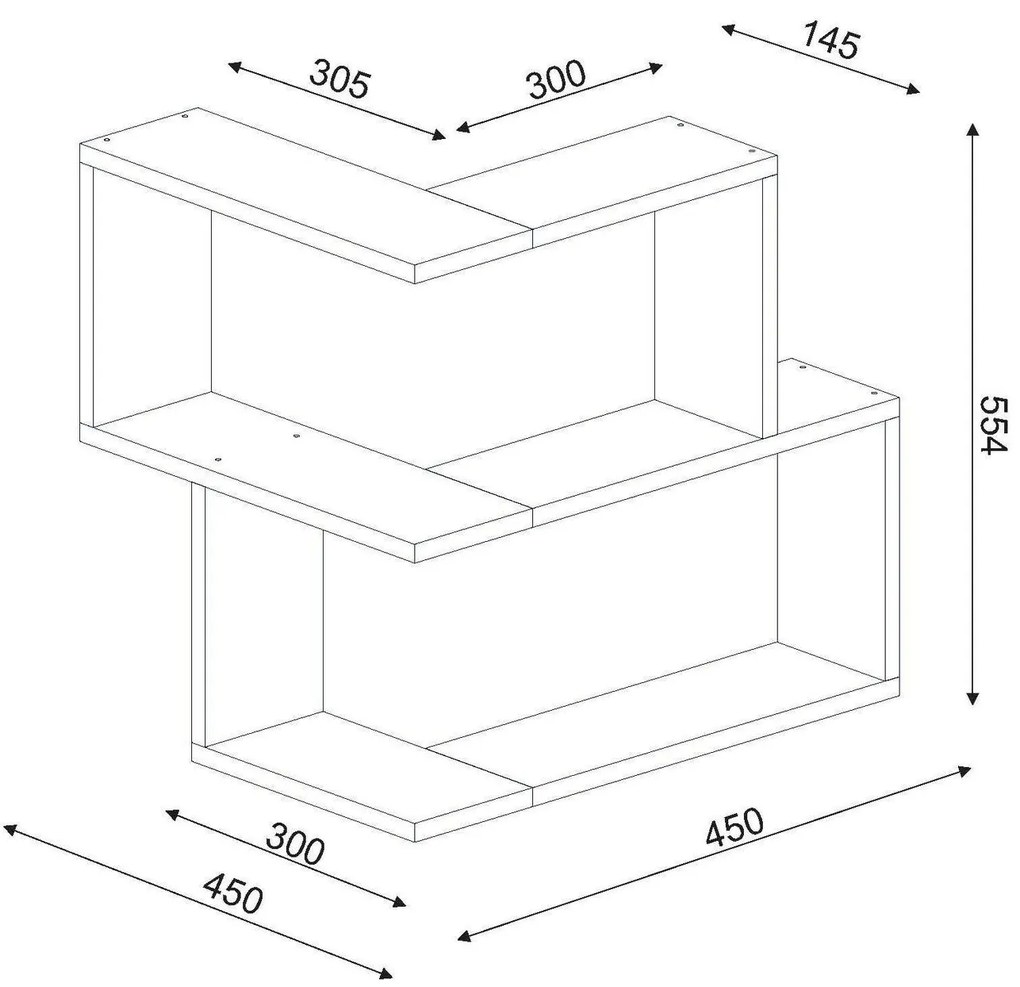 Nástenná rohová polica BULUT biela