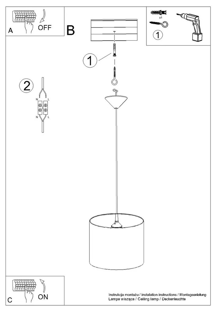 Detské závesné svietidlo Ball B, 1x plastové tienidlo so vzorom, (fi 30cm)